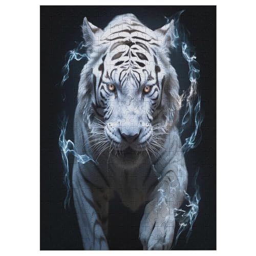 Tiger Puzzle 300 Teile, Holzpuzzle Für Erwachsene, Impossible Puzzle, Geschicklichkeitsspiel Für Die Ganze Familie, Puzzle Farbenfrohes Legespiel Kinder Puzzles 42×30cm von AAPZY