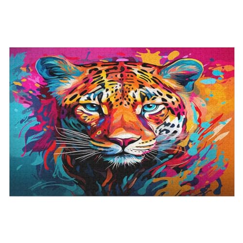 Tiger Puzzles 1000 Teile Erwachsener Kniffel Spaß Für Die Ganze Familie - 1000 Puzzleteilige Motive, Holzpuzzle Kinder Erwachsene, Impossible Puzzle Schwer （75×50cm） von AAPZY