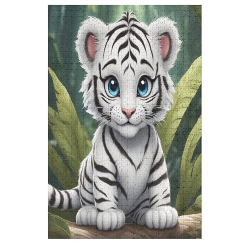 Tiger Puzzles 1000 Teile Erwachsener Kniffel Spaß Für Die Ganze Familie - 1000 Puzzleteilige Motive, Holzpuzzle Kinder Erwachsene, Impossible Puzzle Schwer 78×53cm von AAPZY