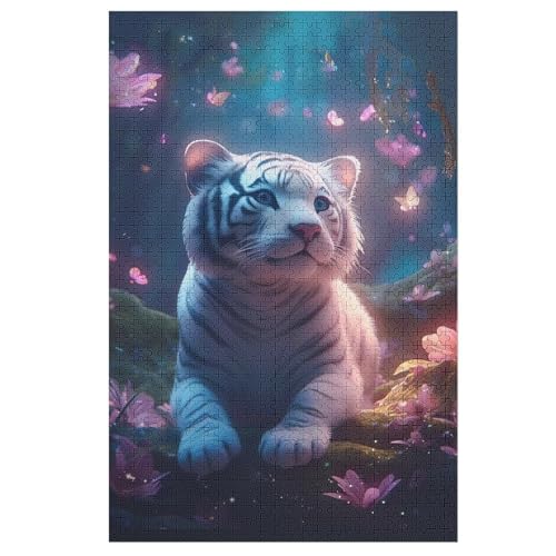 Tiger Puzzles 1000 Teile Erwachsener Kniffel Spaß Für Die Ganze Familie - 1000 Puzzleteilige Motive, Holzpuzzle Kinder Erwachsene, Impossible Puzzle Schwer 78×53cm von AAPZY