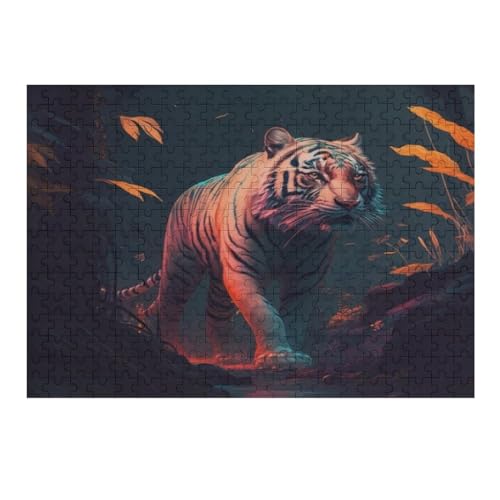 Tiger Puzzles 300 Teile Erwachsener Kniffel Spaß Für Die Ganze Familie - 300 Puzzleteilige Motive, Holzpuzzle Kinder Erwachsene, Impossible Puzzle Schwer （40×28cm） von AAPZY