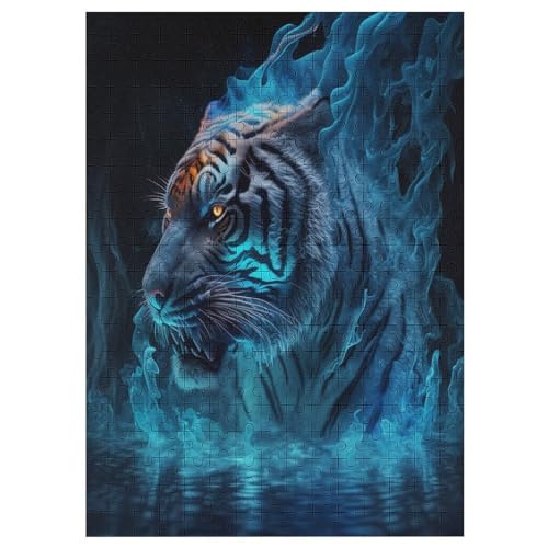 Tiger Puzzles 300 Teile Erwachsener Kniffel Spaß Für Die Ganze Familie - 300 Puzzleteilige Motive, Holzpuzzle Kinder Erwachsene, Impossible Puzzle Schwer （42×30cm） von AAPZY