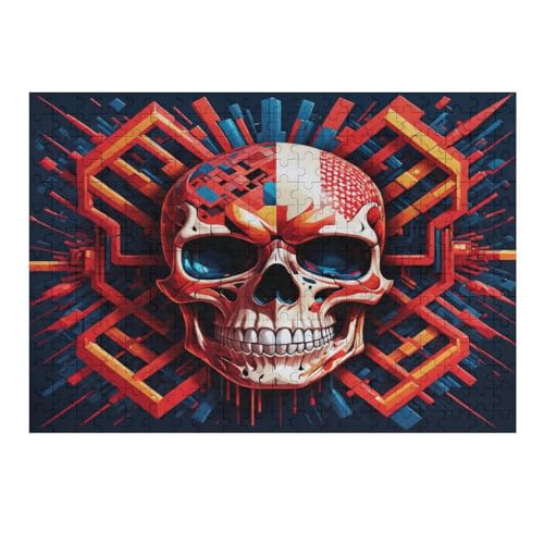 Totenkopf Puzzles 300 Teile Erwachsener Kniffel Spaß Für Die Ganze Familie - 300 Puzzleteilige Motive, Holzpuzzle Kinder Erwachsene, Impossible Puzzle Schwer （40×28cm） von AAPZY