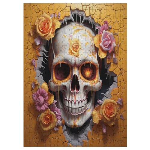 Totenkopf Puzzles 300 Teile Erwachsener Kniffel Spaß Für Die Ganze Familie - 300 Puzzleteilige Motive, Holzpuzzle Kinder Erwachsene, Impossible Puzzle Schwer 42×30cm von AAPZY