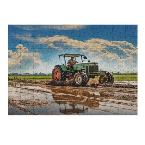 Traktor 300 Teile Puzzle Für Erwachsene, Herausforderung Puzzles - Familienpuzzle Verringerter Druck Schwieriges Puzzle Rahmen Holzpuzzle Für Erwachsene Kinder 12+ （40×28cm） von AAPZY