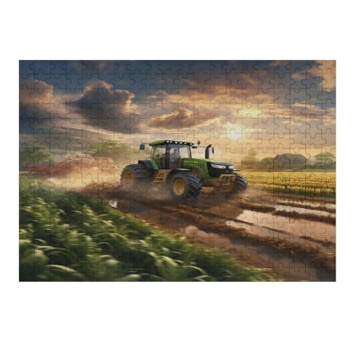 Traktor Holzpuzzle 300 Teile,Puzzles Für Erwachsene, Impossible Puzzle, Geschicklichkeitsspiel Für Die Ganze Familie,Home Dekoration Puzzle, Puzzle Kinder Legespiel （40×28cm） von AAPZY