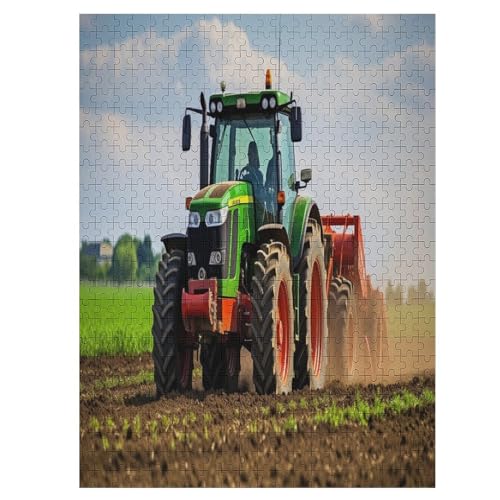 Traktor Holzpuzzle 500 Teile,Puzzles Für Erwachsene, Impossible Puzzle, Geschicklichkeitsspiel Für Die Ganze Familie,Home Dekoration Puzzle, Puzzle Kinder Legespiel （55×41cm） von AAPZY