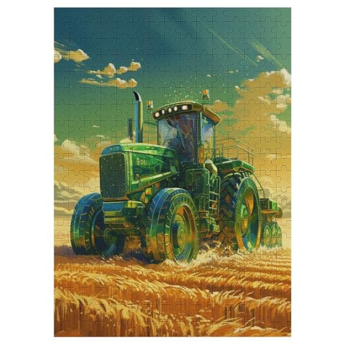 Traktor Holzpuzzle Erwachsene - 300 Teiliges Jigsaw Knobelspiel - Puzzle Für Erwachsene & Kinder - Outdoor & Reisespielzeug - Geduldspiel 42×30cm von AAPZY