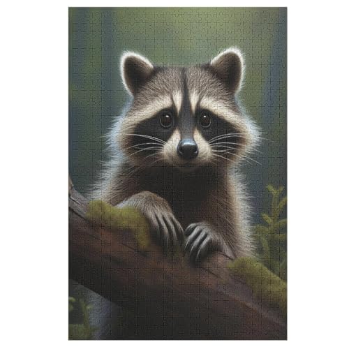 Waschbär Puzzles 1000 Teile Erwachsener Kniffel Spaß Für Die Ganze Familie - 1000 Puzzleteilige Motive, Holzpuzzle Kinder Erwachsene, Impossible Puzzle Schwer 78×53cm von AAPZY