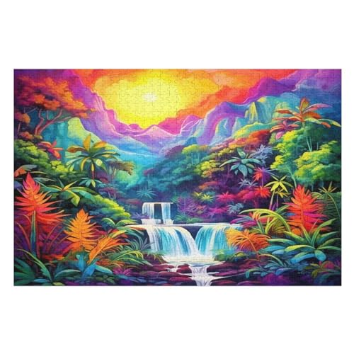 Wasserfall Puzzle Für Erwachsene 1000 Teile Premium 100% Recyceltes Brett Zum Lernen, Lernspielzeug, Familienspiele Kinder Holzpuzzle （75×50cm） von AAPZY