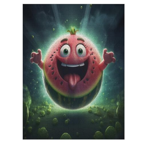 Wassermelone 500 Teile Puzzle Für Erwachsene, Herausforderung Puzzles - Familienpuzzle Verringerter Druck Schwieriges Puzzle Rahmen Holzpuzzle Für Erwachsene Kinder 12+ （55×41cm） von AAPZY