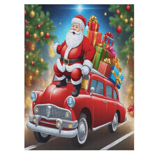 Weihnachtsmann Claus 500 Teile Puzzle Für Erwachsene, Herausforderung Puzzles - Familienpuzzle Verringerter Druck Schwieriges Puzzle Rahmen Holzpuzzle Für Erwachsene Kinder 12+ （55×41cm） von AAPZY