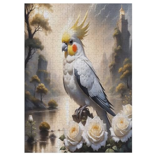 White Papagei Puzzles 300 Teile Erwachsener Kniffel Spaß Für Die Ganze Familie - 300 Puzzleteilige Motive, Holzpuzzle Kinder Erwachsene, Impossible Puzzle Schwer 42×30cm von AAPZY