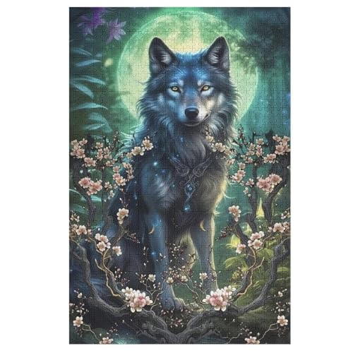 Wolf 1000 Teile Premium-Puzzles Für Erwachsene Kinder- Holzpuzzles Spaß Und Lernspiele - Perfekte Puzzle-Geschenke 78×53cm von AAPZY