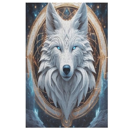 Wolf 1000 Teile Premium-Puzzles Für Erwachsene Kinder- Holzpuzzles Spaß Und Lernspiele - Perfekte Puzzle-Geschenke 78×53cm von AAPZY