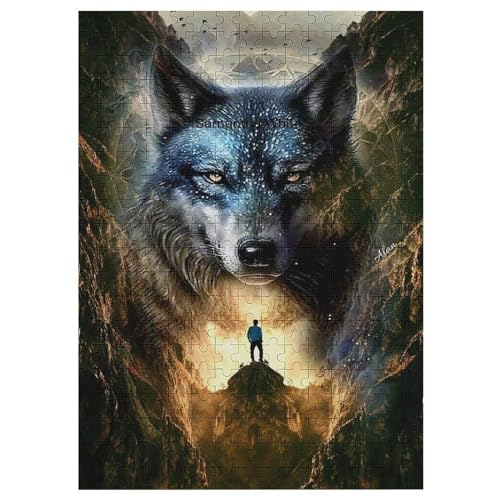 Wolf 300 Teile Premium-Puzzles Für Erwachsene Kinder- Holzpuzzles Spaß Und Lernspiele - Perfekte Puzzle-Geschenke 42×30cm von AAPZY