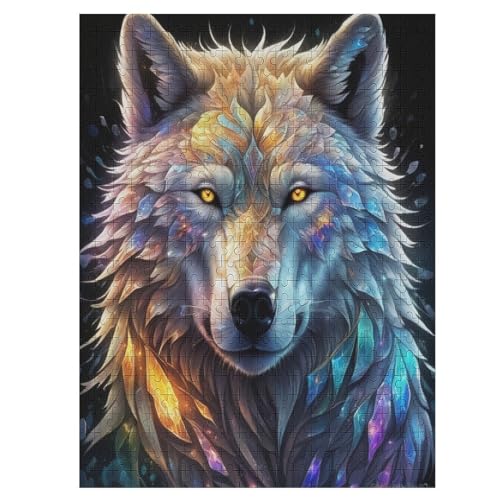 Wolf 500 Teile Puzzle Für Erwachsene, Herausforderung Puzzles - Familienpuzzle Verringerter Druck Schwieriges Puzzle Rahmen Holzpuzzle Für Erwachsene Kinder 12+ （55×41cm） von AAPZY