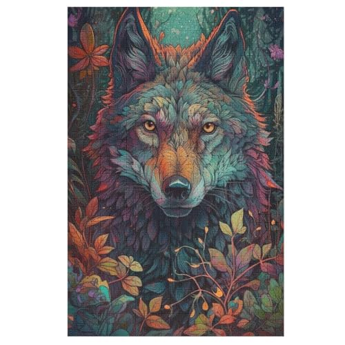 Wolf Holzpuzzle 1000 Teile,Puzzles Für Erwachsene, Impossible Puzzle, Geschicklichkeitsspiel Für Die Ganze Familie,Home Dekoration Puzzle, Puzzle Kinder Legespiel 78×53cm von AAPZY