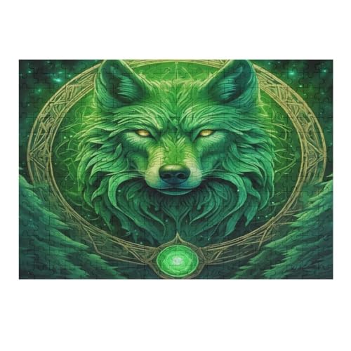 Wolf Holzpuzzle 300 Teile, Knobelspiele Für Erwachsene, Teenager, Puzzles Unmögliche - Kinder Puzzle Zimmer Deko （40×28cm） von AAPZY