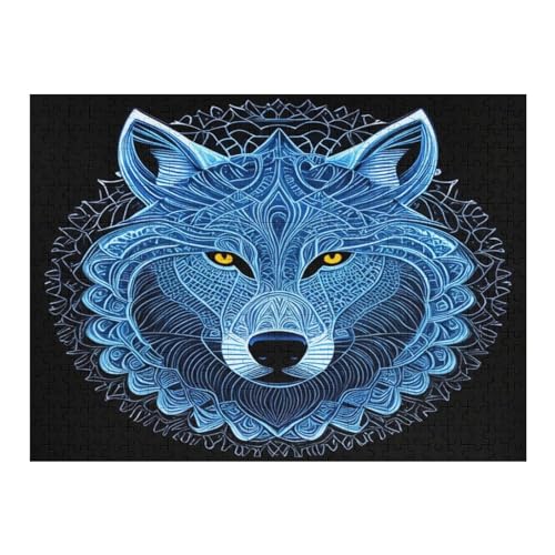 Wolf Holzpuzzle 500 Teile,Puzzles Für Erwachsene, Impossible Puzzle, Geschicklichkeitsspiel Für Die Ganze Familie,Home Dekoration Puzzle, Puzzle Kinder Legespiel （52×38cm） von AAPZY