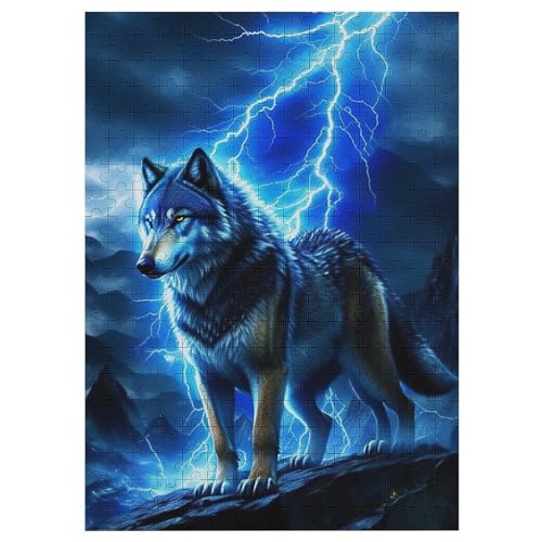 Wolf Holzpuzzle Erwachsene - 300 Teiliges Jigsaw Knobelspiel - Puzzle Für Erwachsene & Kinder - Outdoor & Reisespielzeug - Geduldspiel 42×30cm von AAPZY