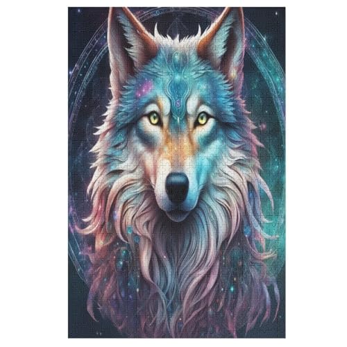 Wolf -Puzzle, 1000 Teile,Holzpuzzle Für Erwachsene Kinder, Lustiges Spielzeug, Denkspiel, Spielzeug, Bildungsspiel, Herausforderung, Pädagogisch, 78×53cm von AAPZY