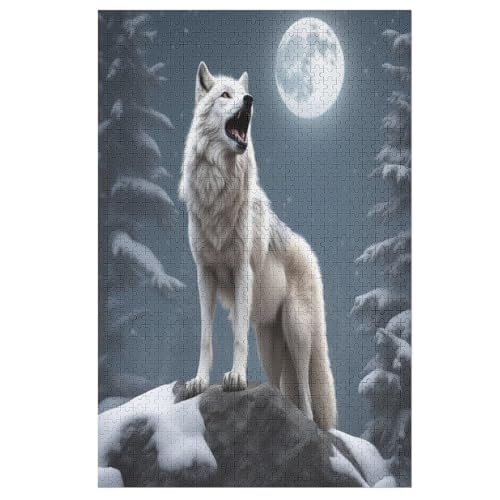 Wolf – Puzzle 1000 Teile, Holzpuzzle, Herausforderndes Geschicklichkeitsspiel Für Die Ganze Familie, Kinder Erwachsenenpuzzle Ab 12 Jahren 78×53cm von AAPZY