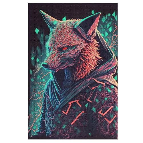 Wolf Puzzle 1000 Teile, Holzpuzzle Für Erwachsene, Impossible Puzzle, Geschicklichkeitsspiel Für Die Ganze Familie, Puzzle Farbenfrohes Legespiel Kinder Puzzles 78×53cm von AAPZY