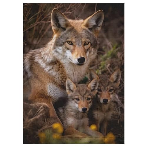 Wolf Puzzle Für Erwachsene 300 Teile Premium 100% Recyceltes Brett Zum Lernen, Lernspielzeug, Familienspiele Kinder Holzpuzzle 42×30cm von AAPZY