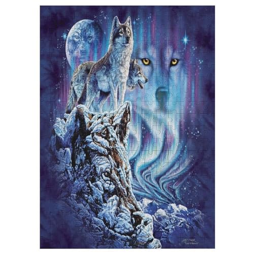 Wolf Puzzles 300 Teile Erwachsener Kniffel Spaß Für Die Ganze Familie - 300 Puzzleteilige Motive, Holzpuzzle Kinder Erwachsene, Impossible Puzzle Schwer （42×30cm） von AAPZY