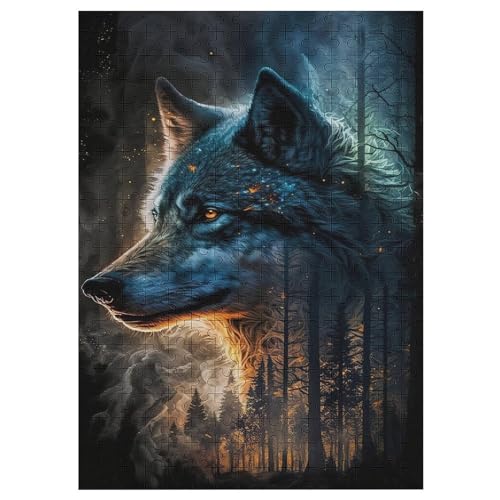 Wolf Puzzles 300 Teile Erwachsener Kniffel Spaß Für Die Ganze Familie - 300 Puzzleteilige Motive, Holzpuzzle Kinder Erwachsene, Impossible Puzzle Schwer 42×30cm von AAPZY