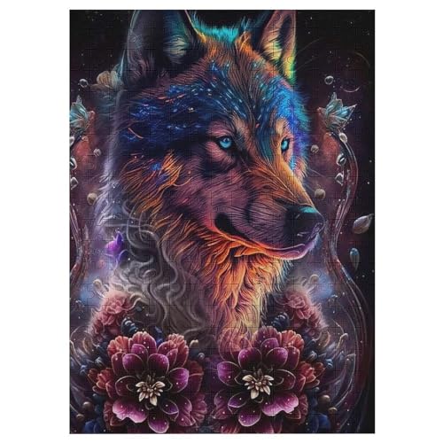 Wolf Puzzles 300 Teile Erwachsener Kniffel Spaß Für Die Ganze Familie - 300 Puzzleteilige Motive, Holzpuzzle Kinder Erwachsene, Impossible Puzzle Schwer 42×30cm von AAPZY