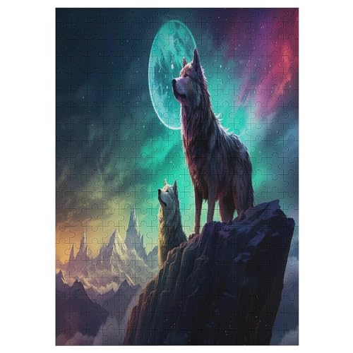 Wolf Puzzles 300 Teile Erwachsener Kniffel Spaß Für Die Ganze Familie - 300 Puzzleteilige Motive, Holzpuzzle Kinder Erwachsene, Impossible Puzzle Schwer 42×30cm von AAPZY