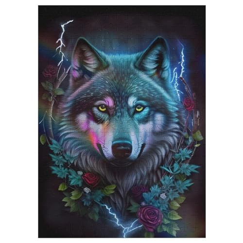 Wolf Puzzles 300 Teile Erwachsener Kniffel Spaß Für Die Ganze Familie - 300 Puzzleteilige Motive, Holzpuzzle Kinder Erwachsene, Impossible Puzzle Schwer 42×30cm von AAPZY