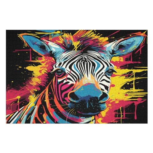 Zebra 1000 Teile Puzzle, Holzpuzzle, Puzzles Für Erwachsene Kinder, 1000 Teile Puzzle Für Jugendliche & Erwachsene Lernspiel Herausforderungsspielzeug （75×50cm） von AAPZY