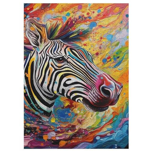 Zebra -Puzzle, 300 Teile,Holzpuzzle Für Erwachsene Kinder, Lustiges Spielzeug, Denkspiel, Spielzeug, Bildungsspiel, Herausforderung, Pädagogisch, 42×30cm von AAPZY