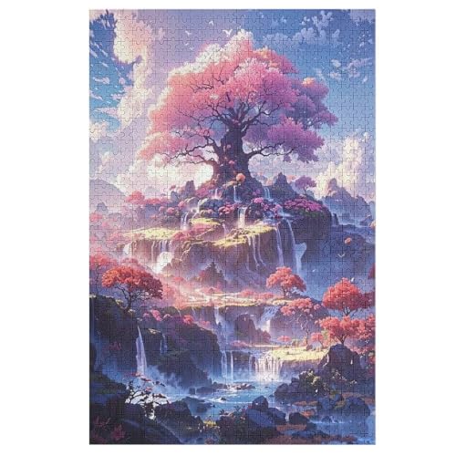 japanischer Stil,1000 Teile,Holzpuzzle,einzigartiges Puzzle,kreatives Puzzle,Geschenk Für Erwachsene,Familienspiel,Herausforderungsaktivität,78×53cm von AAPZY