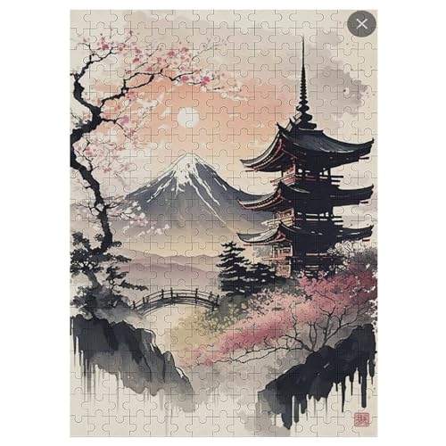 japanischer Stil 300 Teile Premium-Puzzles Für Erwachsene Kinder- Holzpuzzles Spaß Und Lernspiele - Perfekte Puzzle-Geschenke 42×30cm von AAPZY