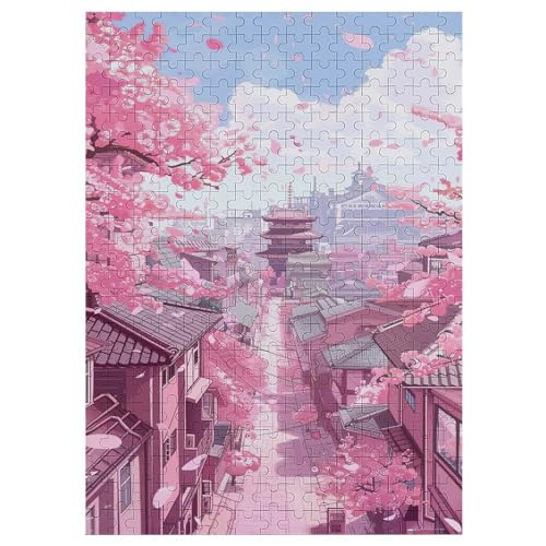 japanischer Stil 300 Teile Puzzle Für Erwachsene, Herausforderung Puzzles - Familienpuzzle Verringerter Druck Schwieriges Puzzle Rahmen Holzpuzzle Für Erwachsene Kinder 12+ 42×30cm von AAPZY