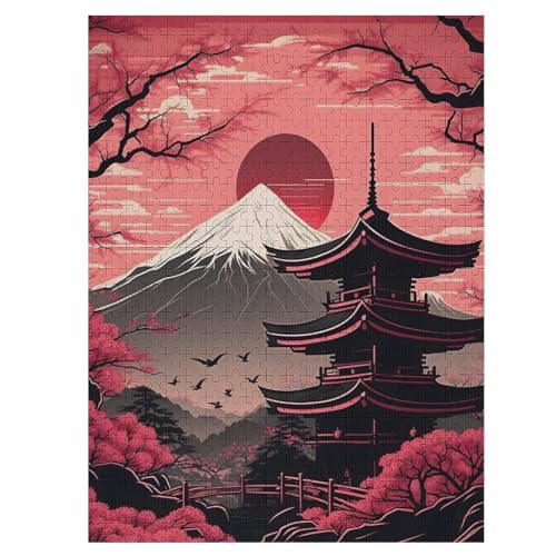 japanischer Stil 500 Teile Puzzle Für Erwachsene, Herausforderung Puzzles - Familienpuzzle Verringerter Druck Schwieriges Puzzle Rahmen Holzpuzzle Für Erwachsene Kinder 12+ （55×41cm） von AAPZY