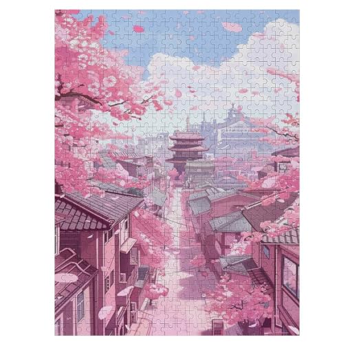 japanischer Stil Holzpuzzle 500 Teile, Knobelspiele Für Erwachsene, Teenager, Puzzles Unmögliche - Kinder Puzzle Zimmer Deko （55×41cm） von AAPZY