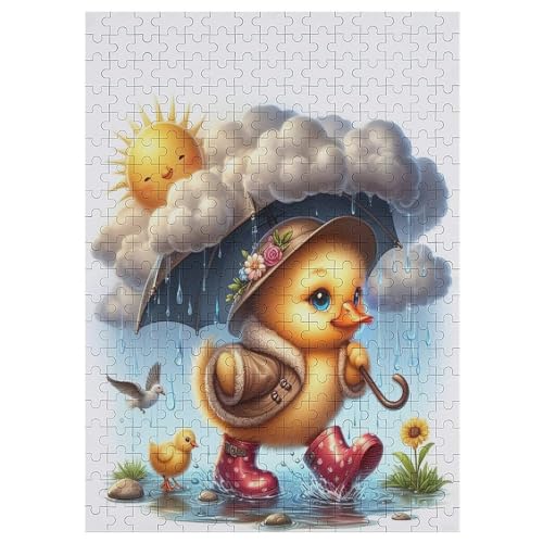 kleine gelbe Ente Holzpuzzle Erwachsene - 300 Teiliges Jigsaw Knobelspiel - Puzzle Für Erwachsene & Kinder - Outdoor & Reisespielzeug - Geduldspiel 42×30cm von AAPZY