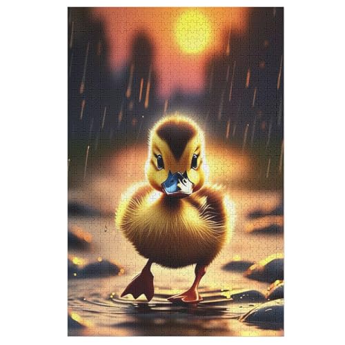 kleine gelbe Ente-Puzzle Für Erwachsene, 1000 Teile, Holzpuzzle, Kinderpuzzle, Dekompressionsspiel, Spielzeugpuzzle 78×53cm von AAPZY