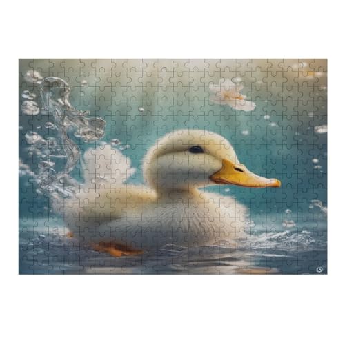 kleine gelbe Ente Puzzles 300 Teile Erwachsener Kniffel Spaß Für Die Ganze Familie - 300 Puzzleteilige Motive, Holzpuzzle Kinder Erwachsene, Impossible Puzzle Schwer （40×28cm） von AAPZY