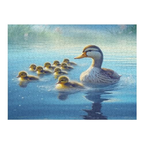 süße Ente Puzzle 500 Teile,Puzzles Für Erwachsene, Impossible Puzzle, Geschicklichkeitsspiel Für Die Ganze Familie, Puzzle Kinder,Holzpuzzle-Geschenk,Raumdekoration, （52×38cm） von AAPZY