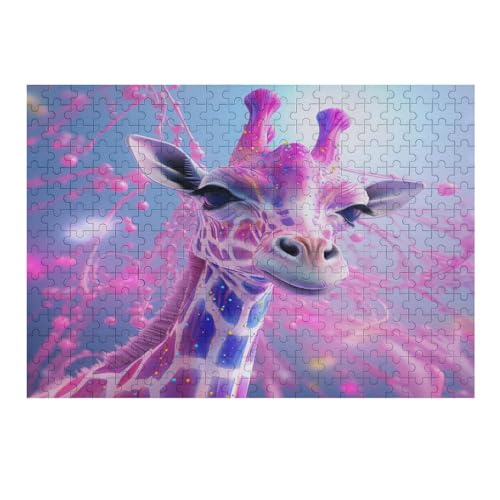 süße Giraffe Puzzles 300 Teile Erwachsener Kniffel Spaß Für Die Ganze Familie - 300 Puzzleteilige Motive, Holzpuzzle Kinder Erwachsene, Impossible Puzzle Schwer （40×28cm） von AAPZY