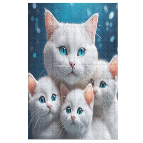 süße Katze Holzpuzzle Erwachsene - 1000 Teiliges Jigsaw Knobelspiel - Puzzle Für Erwachsene & Kinder - Outdoor & Reisespielzeug - Geduldspiel 78×53cm von AAPZY