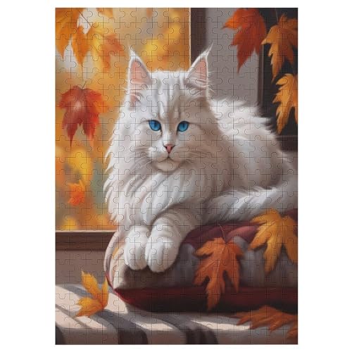 süße Katze -Puzzle, 300 Teile,Holzpuzzle Für Erwachsene Kinder, Lustiges Spielzeug, Denkspiel, Spielzeug, Bildungsspiel, Herausforderung, Pädagogisch, 42×30cm von AAPZY