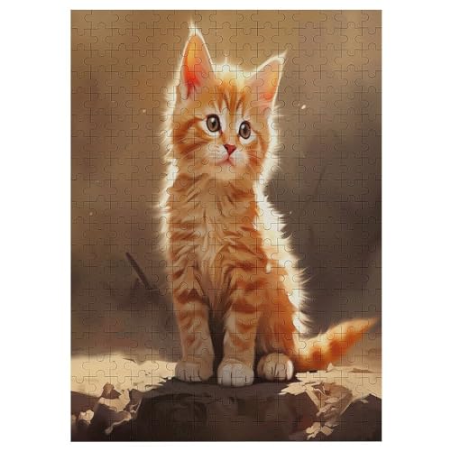 süße Katze Puzzle 300 Teile,Puzzles Für Erwachsene, Impossible Puzzle, Geschicklichkeitsspiel Für Die Ganze Familie, Puzzle Kinder,Holzpuzzle-Geschenk,Raumdekoration, 42×30cm von AAPZY