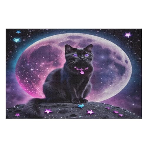 süße Katze Puzzles 1000 Teile Erwachsener Kniffel Spaß Für Die Ganze Familie - 1000 Puzzleteilige Motive, Holzpuzzle Kinder Erwachsene, Impossible Puzzle Schwer （75×50cm） von AAPZY